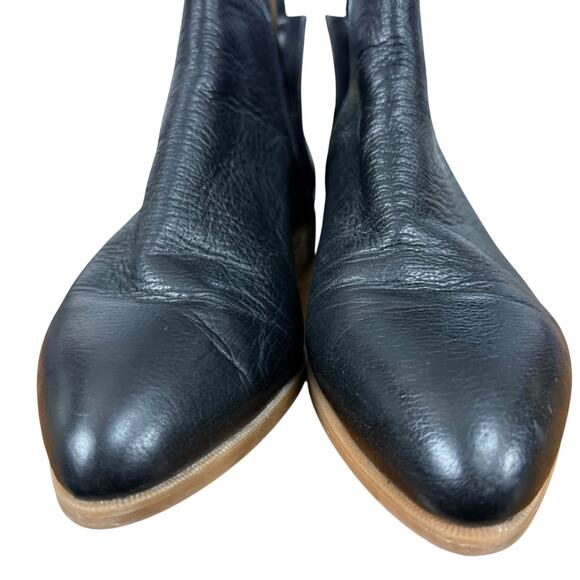 Nine West Nesrin Black Pebble Leather Ankle Boots Booties Chelsea Shoes sz 9 M - Picture 7 of 16